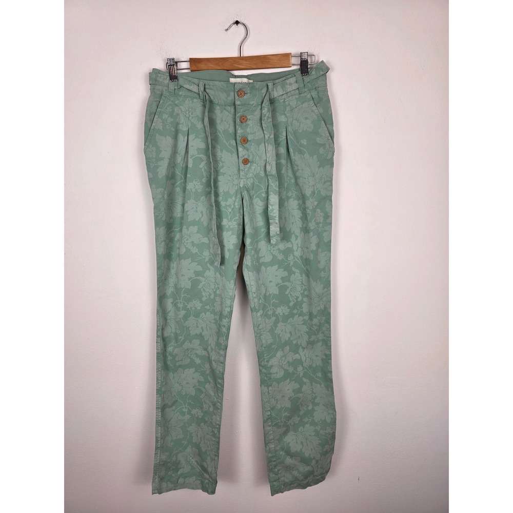 Sundance Bastille Easy Floral Print Button Fly Tie Waist Pants Women's Size 6